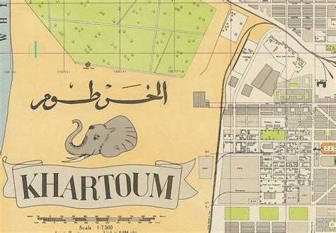 Map of Khartoum Sudan on Ready to Hang Roll Down Canvas | Etsy Canada ...