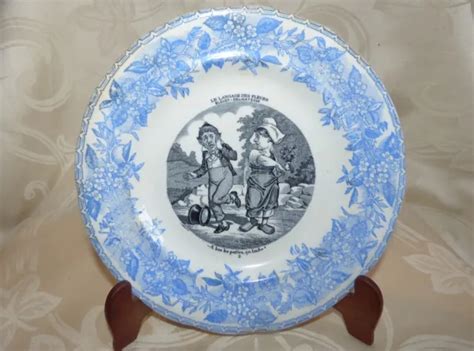 Ancienne Assiette En Faience De Gien N Xix Eme Le Langage Des Fleurs