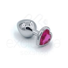 Plug Anal Cromado Joia Lust Metal Heart Cores Exclusiva