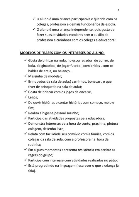 Frases Para Finalizar Parecer Descritivo Educação Infantil Braincp