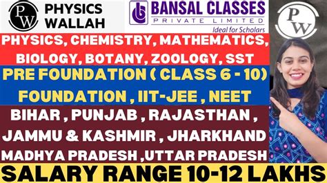 Physics Wallah Hirings 2024 Bansal Classes Hirings Multiple