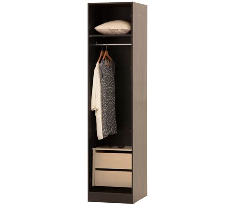 MODULAR Bedroom Black Single Wardrobe with - review, compare prices ...