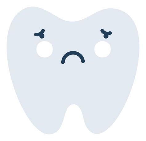 Gray sad tooth Emoji Icon. Cute tooth character. Object Medicine Symbol ...