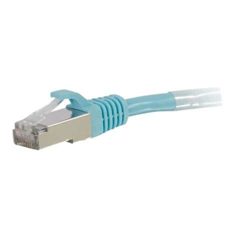 C2G (Legrand) 14FT Cat6A 10GbE Shielded (S/FTP) Snagless Patch Cable 26AWG — Aqua (5-Pack) (CG-C6-C6A-STP-14FT-AQ-5PK)