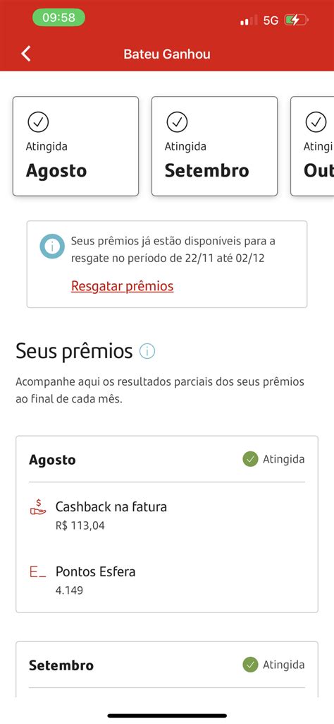 RESGATE Pontos do Bateu Ganhou do Santander já disponíveis para