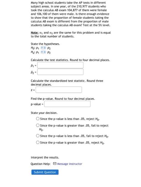 Calculate The Standardized Test Statistic Round