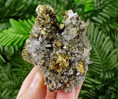 Quartz With Iridescent Chalcopyrite Clear Quartz Chalcopyrite Raw