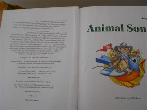 Vintage Animal Songs Kids Book. Song Book With Volume. Nursery Rhymes ...