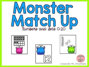 Monster Match Up Ordering And Matching Numbers And Arrangements To