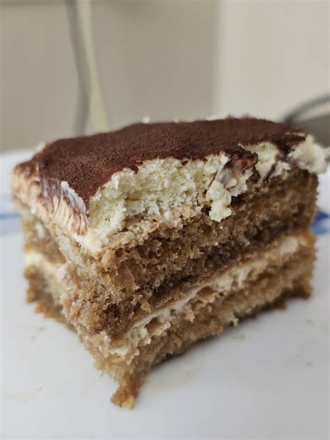 [homemade] Tiramisu with mascarpone cheese, whipped cream made from ...