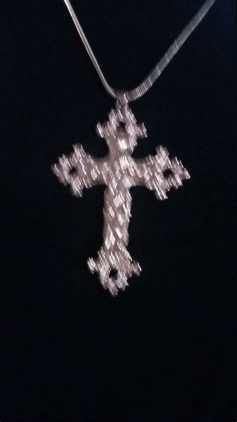 Large Sterling Silver Cross on Sterling Silver Chain . Cross is 2 7/8 X ...