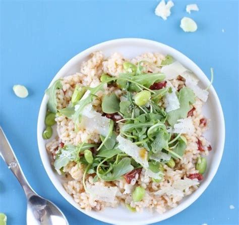 Risotto aux fèves roquette et tomates confites chefNini