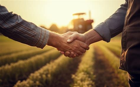 Agricultores apertando as mãos generativos por Ai imagem Premium