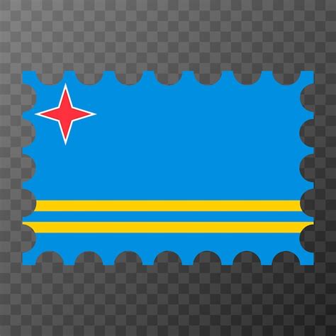 Premium Vector Postage Stamp With Aruba Flag Vector Illustration