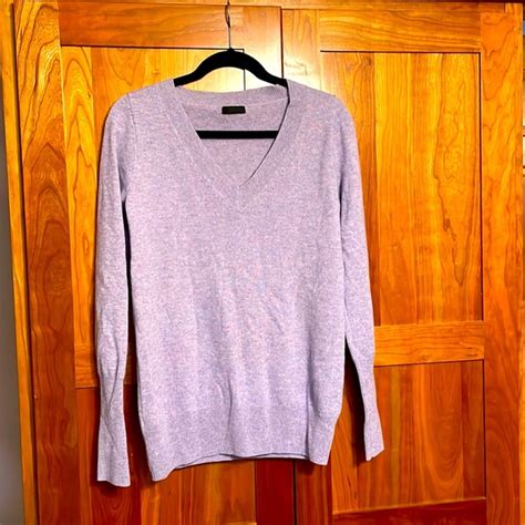 J Crew Sweaters J Crew 0 Cashmere Lilac V Neck Bluestone Multi Womens Sweater Brand New