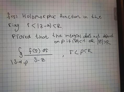 Solved Fcs Holomorphic Function In The Ring PR F S As Chegg