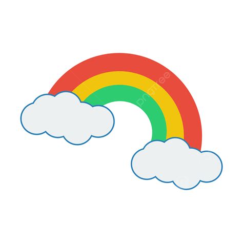 Rainbow And Clouds Rainbow Rainbow Clipart Rainbow Vector Png And