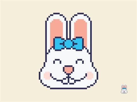 Kassy O'Shea : Cute Kawaii Pixel Bunny Face