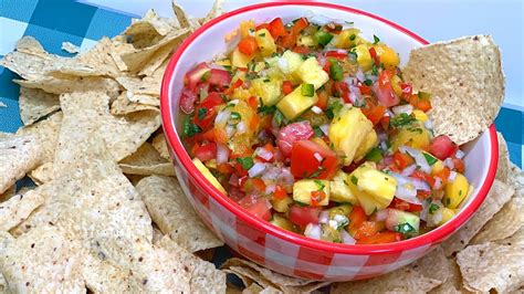 Fresh Peach Pineapple Salsa Summer Salsa Recipe Youtube