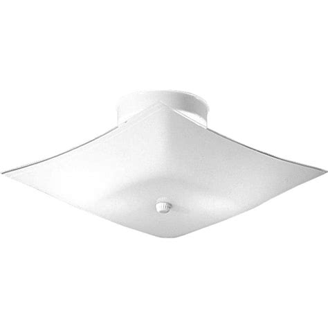 Shop Progress Lighting Square Glass 12-in W White Ceiling Flush Mount ...