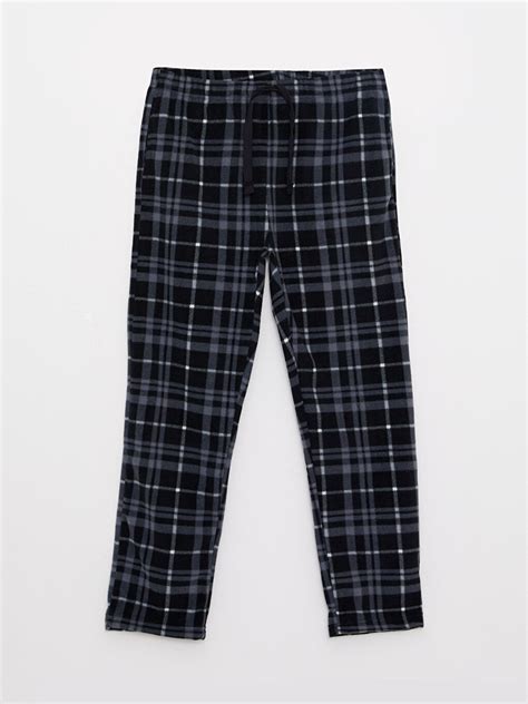 Standard Pattern Plaid Fleece Men S Pajamas Set W Bk Z Rqn