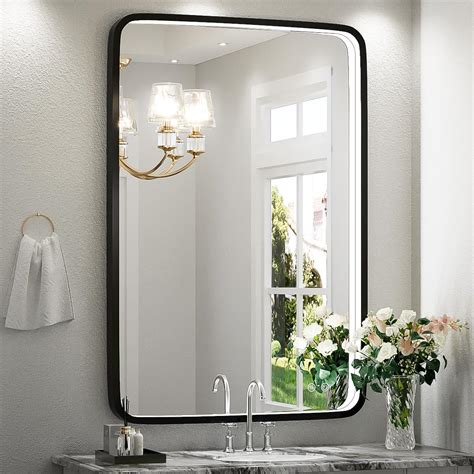 Amazon Keonjinn 32 Black Round LED Mirror For Bathroom With Lights