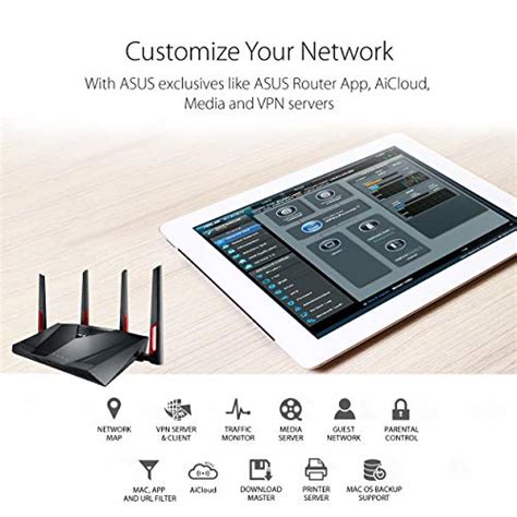 ASUS AC3100 WiFi Gaming Router RT AC88U Dual Band Gigabit Wireless