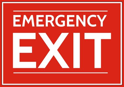 Copy Of Emergency Exit Sign Board Template Postermywall