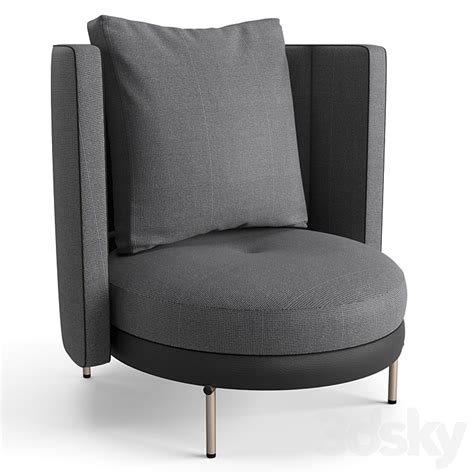 Minotti Torii Armchair Bergere Large Fixed Swivel Arm Chair D Model