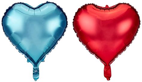 Buy Just Party Pcs Red Blue Inch Heart Shape Foil Balloons With