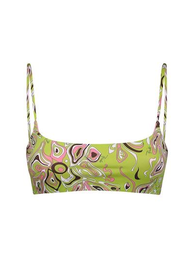 Printed Lycra Bikini Top Emilio Pucci Women Luisaviaroma