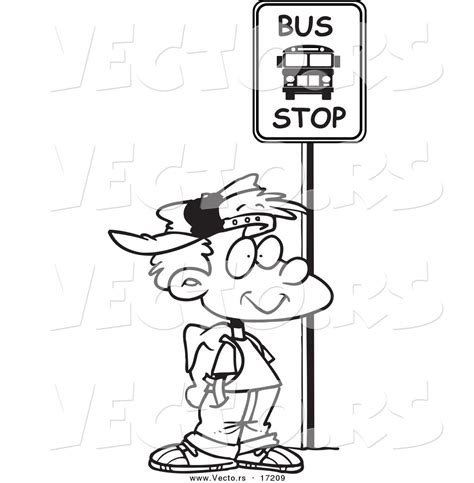 School Bus Stop Cartoon