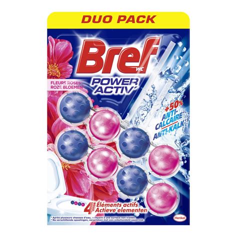 Lot De Bref Wc Power Activ Fleurs Roses Duo Pack