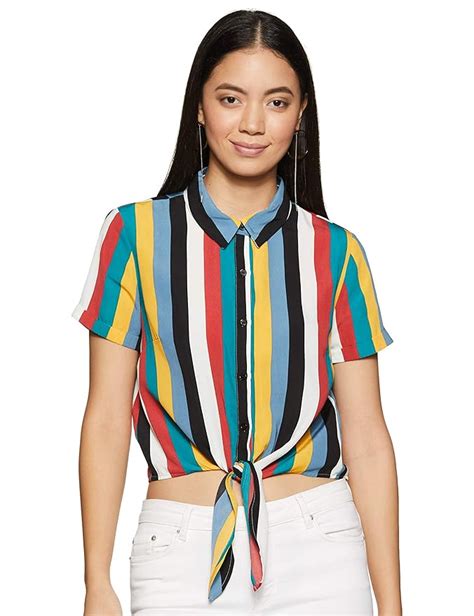 Buy Forever 21 Womens Striped Regular Fit Shirt At