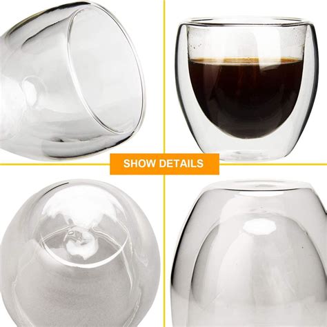 Heat Resistant Double Wall Glass Themal Cup Espresso Coffee Set Beer M