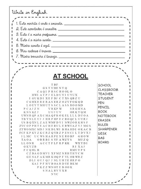 Nosso Espaço Da Educação Inglês Atividades Para Imprimir