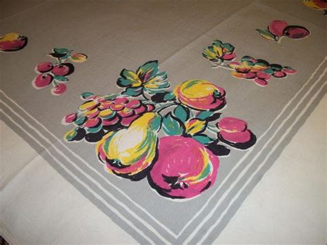 Vintage Fruit Tablecloth Etsy Vintage Tablecloths Table Cloth Summer Table Settings