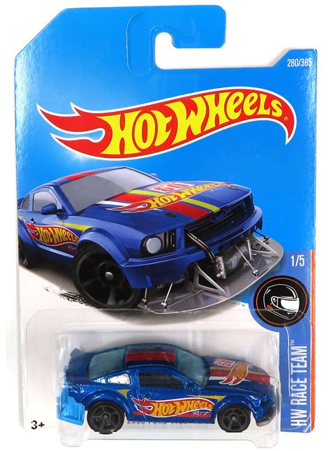 駿河屋 1 64 2005 FORD MUSTANG クリアブルーレッドイエロー Hot Wheels HW RACE TEAM DTY65 ホットウィールhotwheels