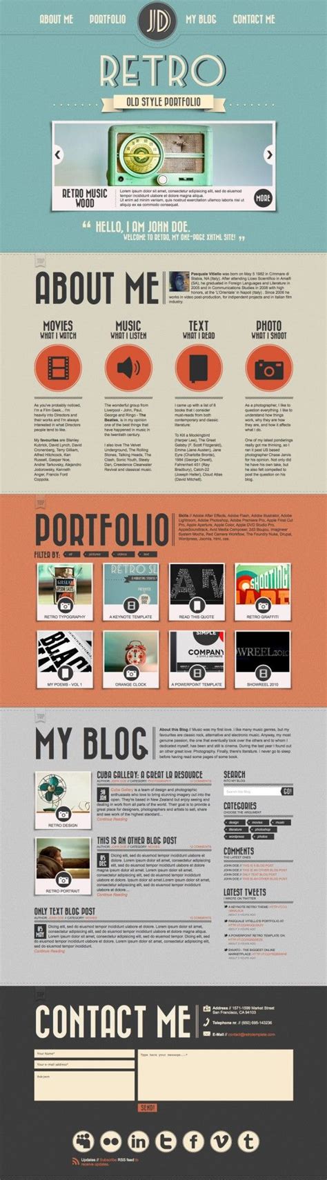 Retro Themed Online Portfolio Design For The Web I Like The Flat