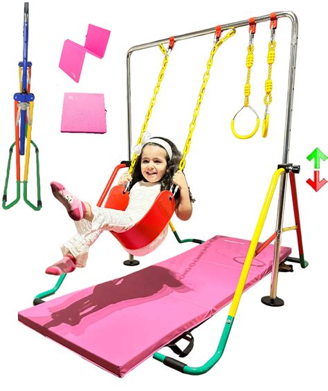 Gymnastics Training Bar for Kids Home Folding Expandable Kip Bar 5 in 1 ...