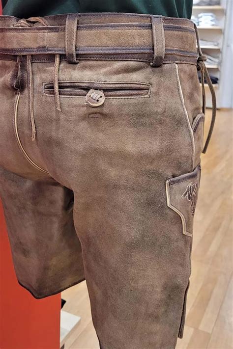 Lederhose Herren Ziegenvelour Bronze Trachtenmode Hiebaum