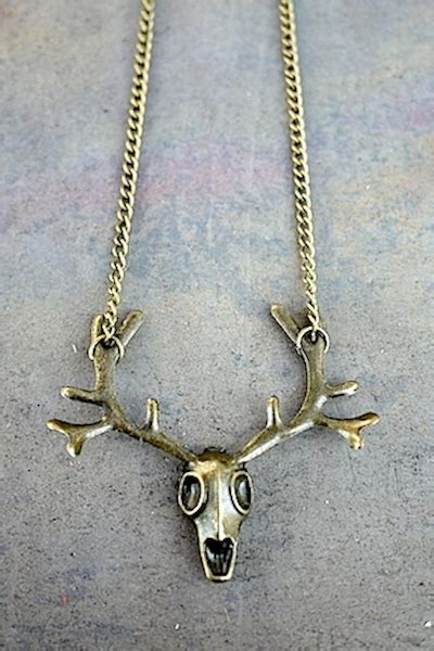 Deer Skull Pendant Necklace : Ava Adorn: Apparel and Accessories