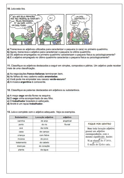 Atividades Portugu S Ano L Ngua Portuguesa Exerc Cios Testes