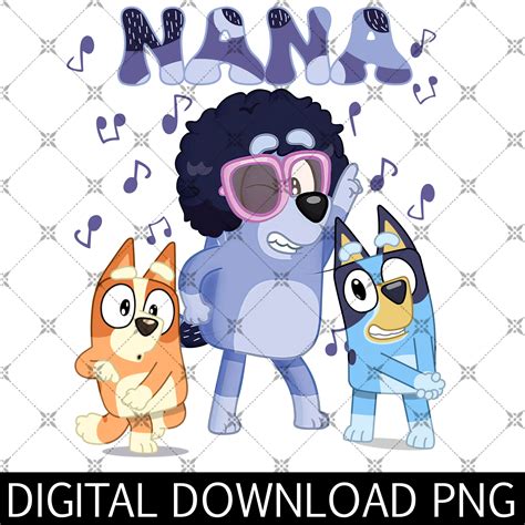 Bluey Nana Png Bluey Nana Dance Png Bluey Grannies Png Etsy Uk