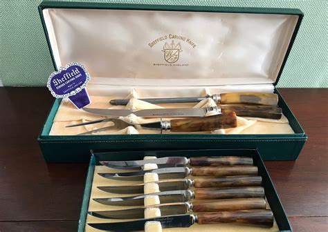 Vintage Bakelite Carving Set Original Case Washington Forge Knife Set