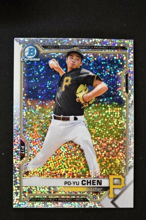 2021 Bowman Draft Chrome Base Sparkle BDC 151 Po Yu Chen Pittsburgh