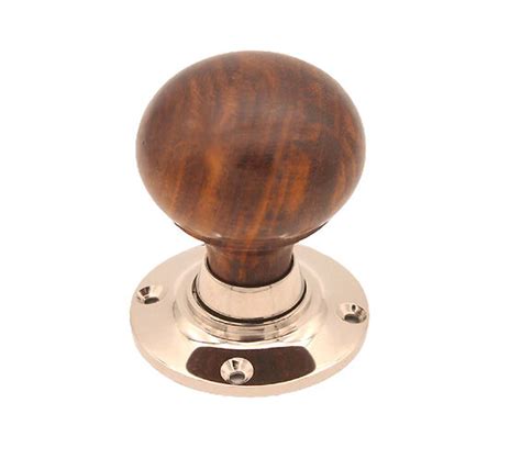 Spira Brass Rosewood Bun Rimmortice Door Knob 60mm Polished Nickel Sb2121pn Sold In Pairs