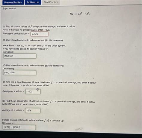 Solved Suppose That Fx3x6−4x5 A Find All Critical