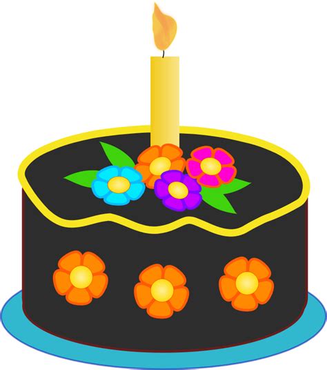 Chocolate Birthday Cake - Openclipart