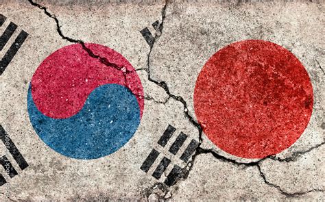 Grunge country flag illustration (cracked concrete background) / Japan ...